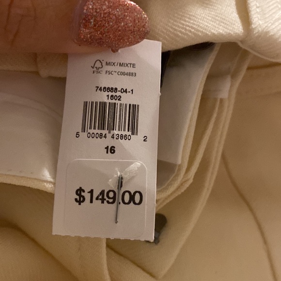 Banana Republic Lido Wide Leg Wool Pant | Transition Cream White #746688 - Picture 5 of 7